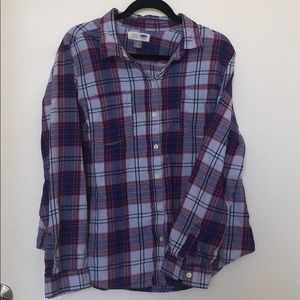 Old Navy Periwinkle, Blue and Orange Flannel